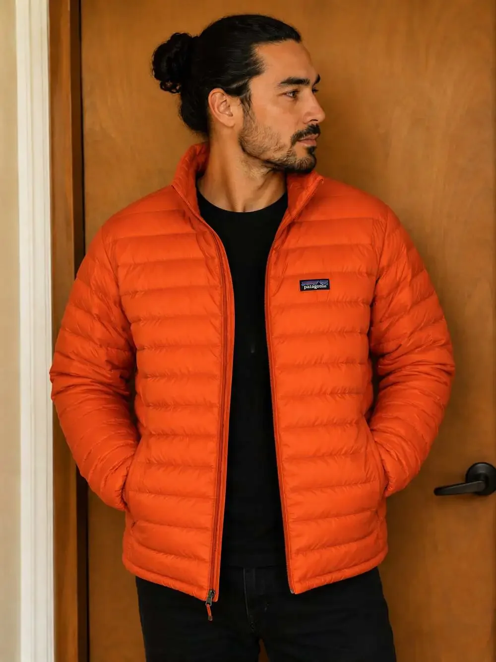 Patagonia Men's Down Sweater Puffer Jacket in Orange 41JC